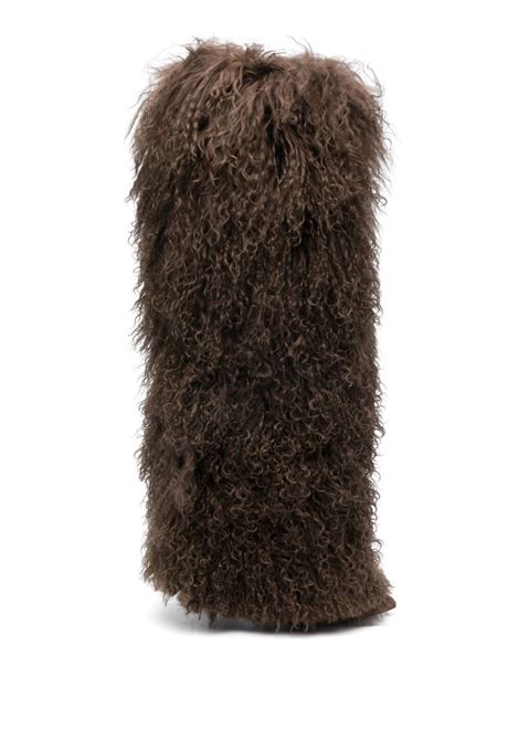 Brown 105mm Furry boots Paris texas - women